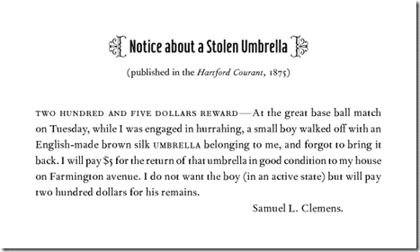 Read more about the article A reward for a stolen umbrella transformed into a reward for the execution of a small boy. Better than an obit for a still-alive mother.