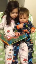 Read more about the article Goodnight Moon with her little brother