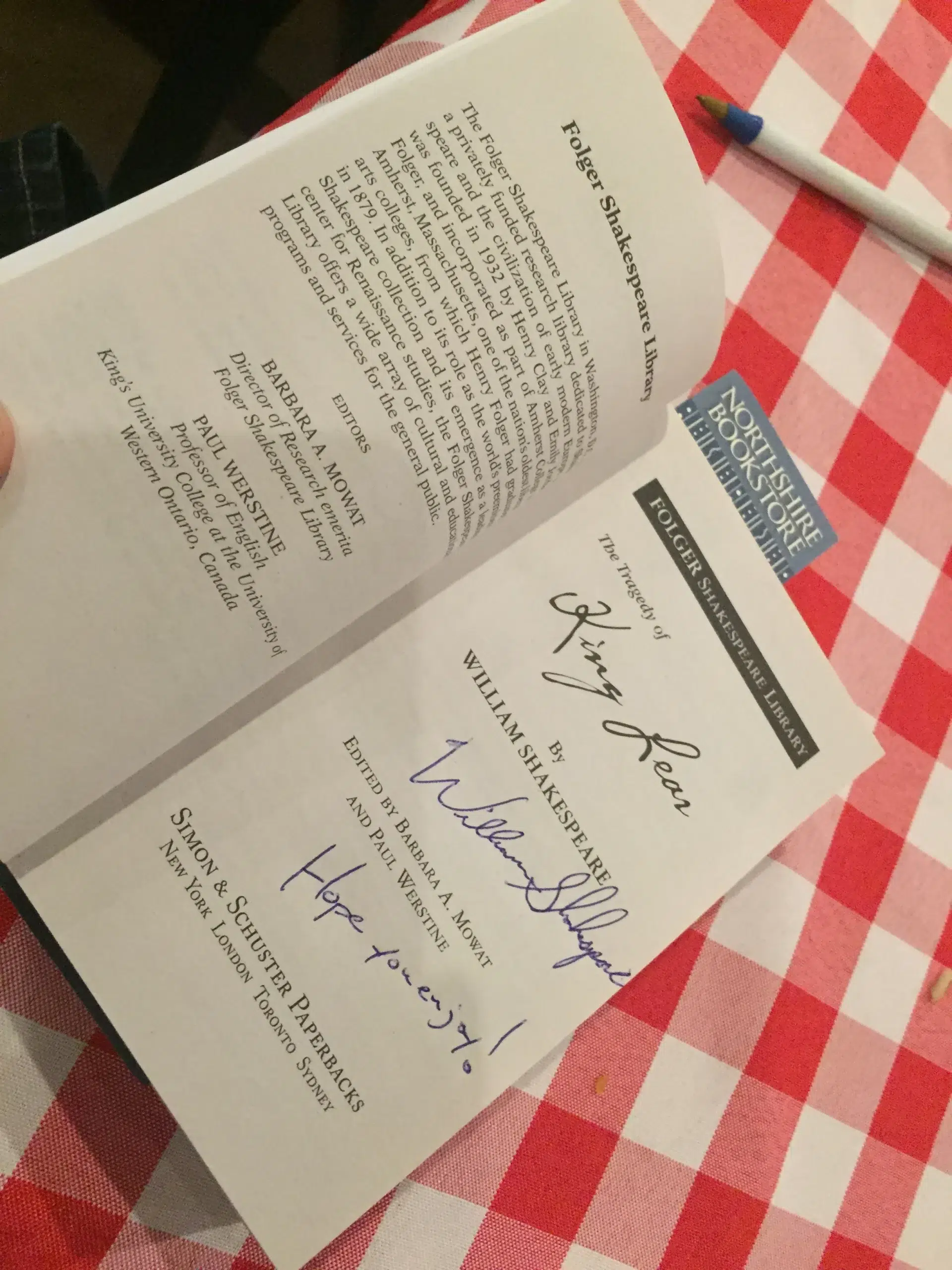 Read more about the article A signed copy of Shakespeare’s King Lear