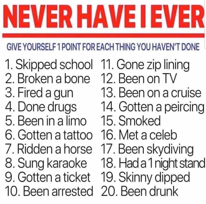 rules to never have i ever